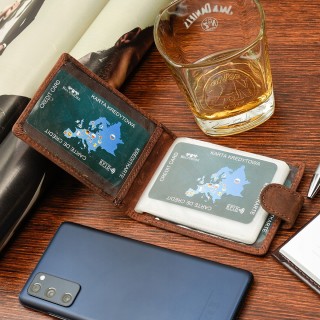 Etui skórzane na dokumenty karty wizytownik RFiD | SKLEP KRATECZKA