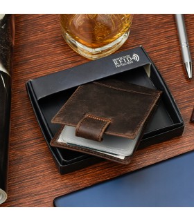 Etui skórzane na dokumenty karty wizytownik RFiD | SKLEP KRATECZKA