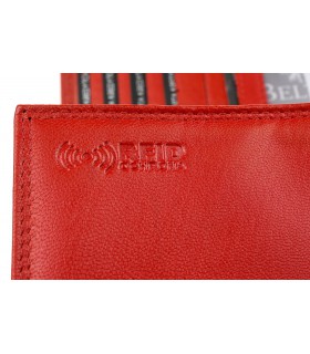 Damski skórzany portfel duży retro suwak RFiD BELTIMORE- krateczka.pl