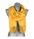 Żółty Bawełniany duży szalik damski chusta z frędzlami szal RE-19