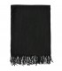 Czarny Bawełniany duży szalik damski chusta z frędzlami szal ST-6