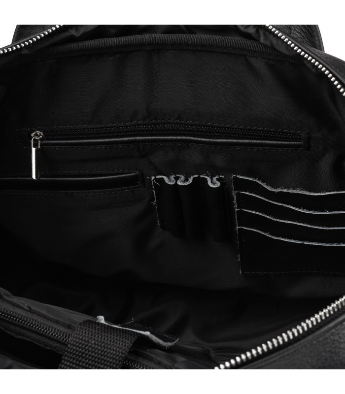 Skórzana torba na laptop duża męska pojemna premium Beltimore czarna J13