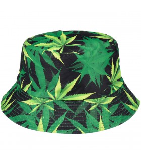 Zielony kapelusz dwustronny bucket hat wędkarski modny kap-h-1