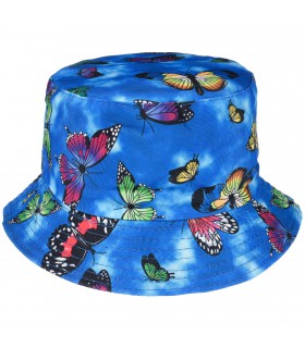 Niebieskie motylki dwustronny kapelusz dziecięcy bucket hat KAP-MD