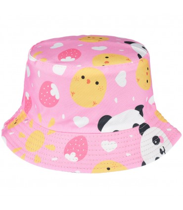 Pandy dwustronny kapelusz dziecięcy bucket hat na lato - krateczka.pl