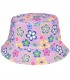 Różowe kwiatki dwustronny kapelusz dziecięcy bucket hat KAP-MD