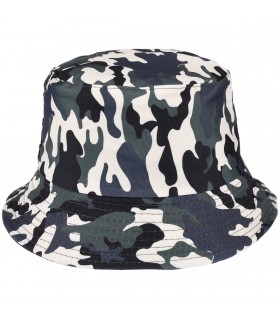 Czarny kapelusz dwustronny bucket hat wędkarski modny moro kap-m-46