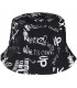 Czarny kapelusz dwustronny bucket hat wędkarski modny moro kap-m-49
