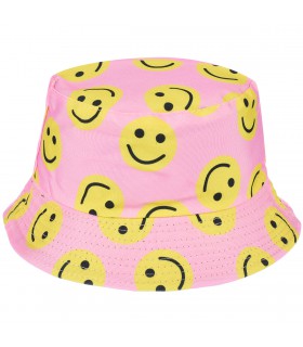 Różowy smile dwustronny kapelusz dziecięcy bucket hat KAP-MD