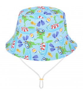 Błękitny kapelusz dziecięcy z regulacją bawełniany letni Kap-mds-3