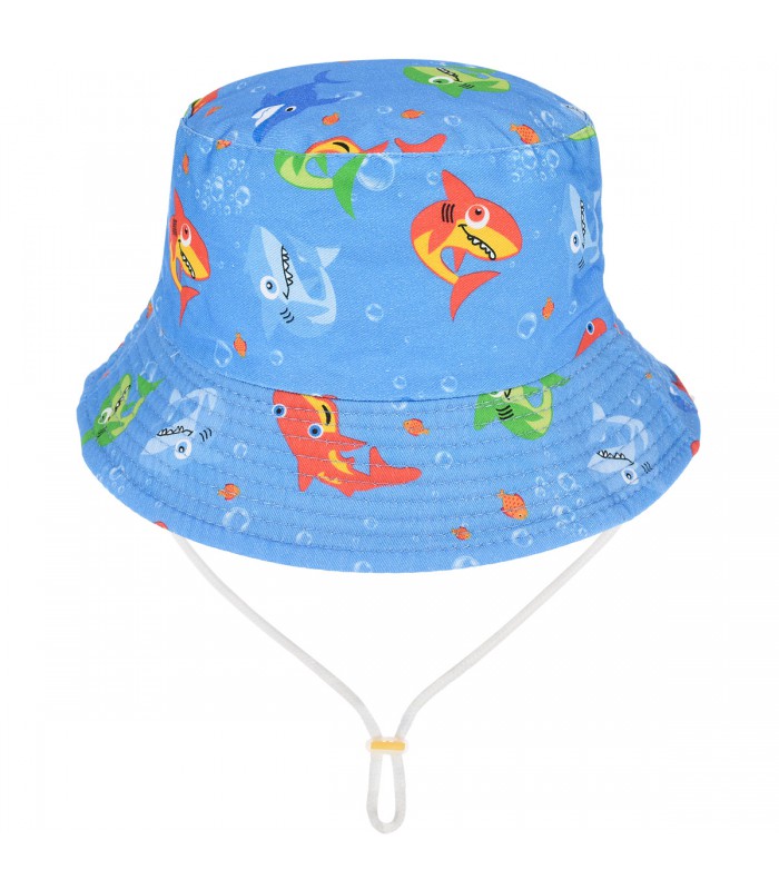 Niebieski kapelusz dziecięcy z regulacją bawełniany letni Kap-mds-11