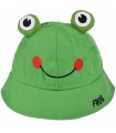 Zielony kapelusz dziecięcy żabka z regulacją bawełniany letni Kap-za-3