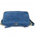 Niebieska skórzana listonoszka damska włoska zamszowa kuferek Beltimore B64