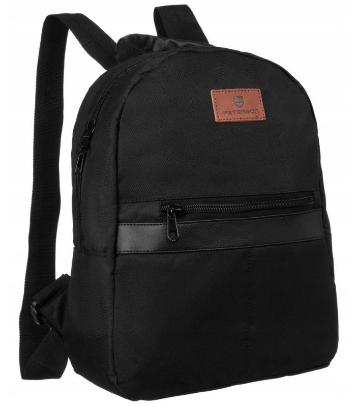 Czarny plecaczek do szkoły  mały lekki na ramię unisex Peterson GBP05