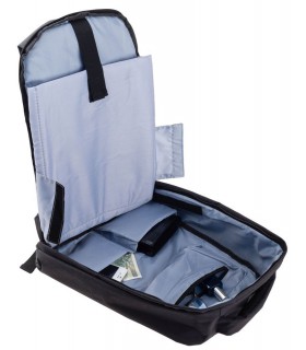 Szary plecak na laptopa lekki sportowy materiałowy pojemny duży Rovicky NB9750