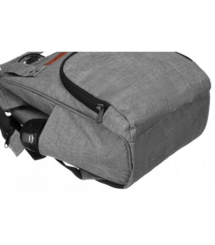 Szary plecak podróżny lekki sportowy materiałowy pojemny duży Peterson GBP07