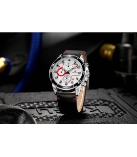 Czarny zegarek męski na pasku duży solidny Perfect CH02L