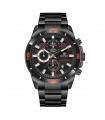 Czarny elegancki zegarek męski bransoleta duży solidny Perfect CH02M
