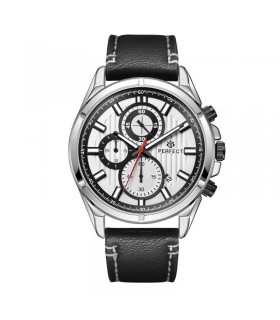 Czarny elegancki zegarek męski pasek duży solidny Perfect CH03L