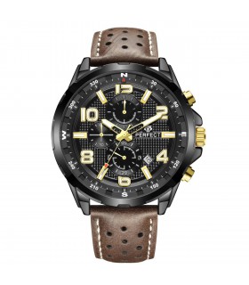 Brązowy zegarek męski pasek duży solidny Perfect CH05L