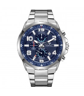 Srebrny zegarek męski bransoleta duży solidny Perfect CH05M