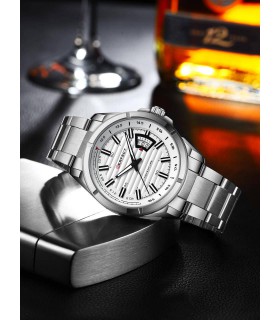 Srebrny zegarek męski bransoleta duży solidny Perfect M102