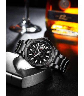 Czarny zegarek męski bransoleta duży solidny Perfect M102