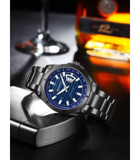 Grafitowy zegarek męski bransoleta duży solidny Perfect M102