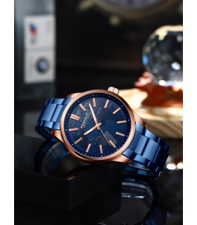 Niebieski zegarek męski bransoleta duży solidny Perfect M106