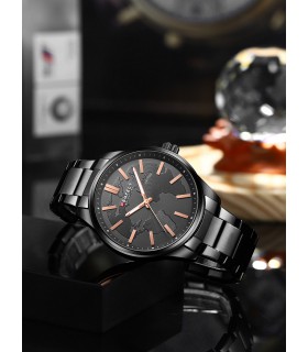 Czarny zegarek męski bransoleta duży solidny Perfect M106
