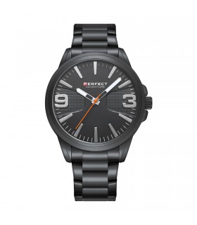 Czarny zegarek męski bransoleta duży solidny Perfect M114