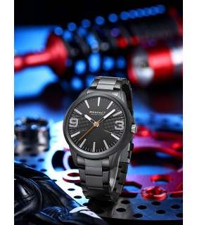 Czarny zegarek męski bransoleta duży solidny Perfect M114