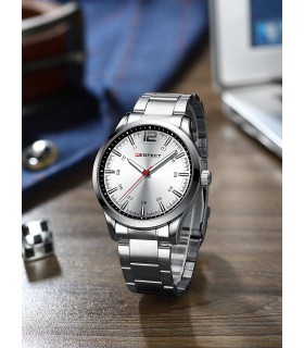 Srebrny zegarek męski bransoleta duży solidny Perfect M115