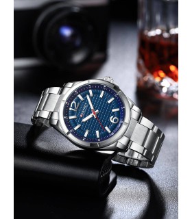 Srebrny zegarek męski bransoleta duży solidny Perfect M118