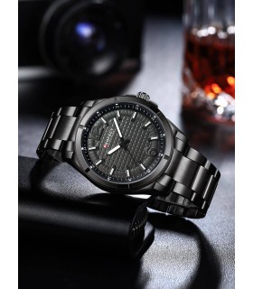 Grafitowy zegarek męski bransoleta duży solidny Perfect M118