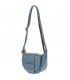 Niebieska skórzana listonoszka damska mała torebka na ramię Vera Pelle X41